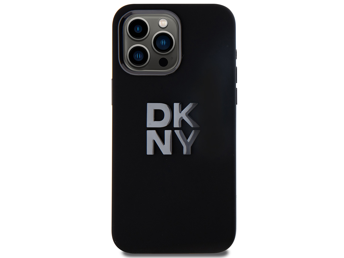 DKNY Silicone Case Zwart - iPhone 15 Pro Max hoesje