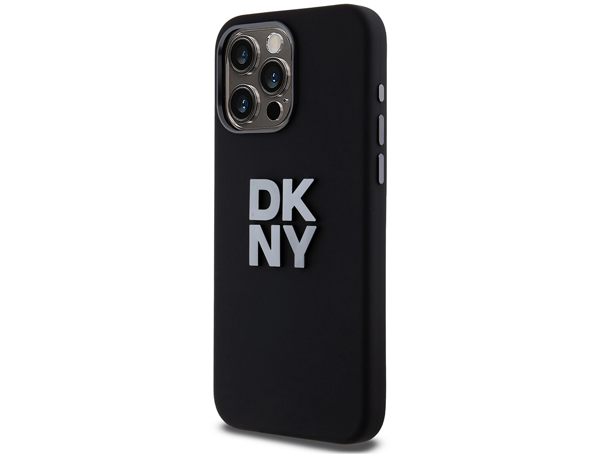 DKNY Silicone Case Zwart - iPhone 15 Pro Max hoesje