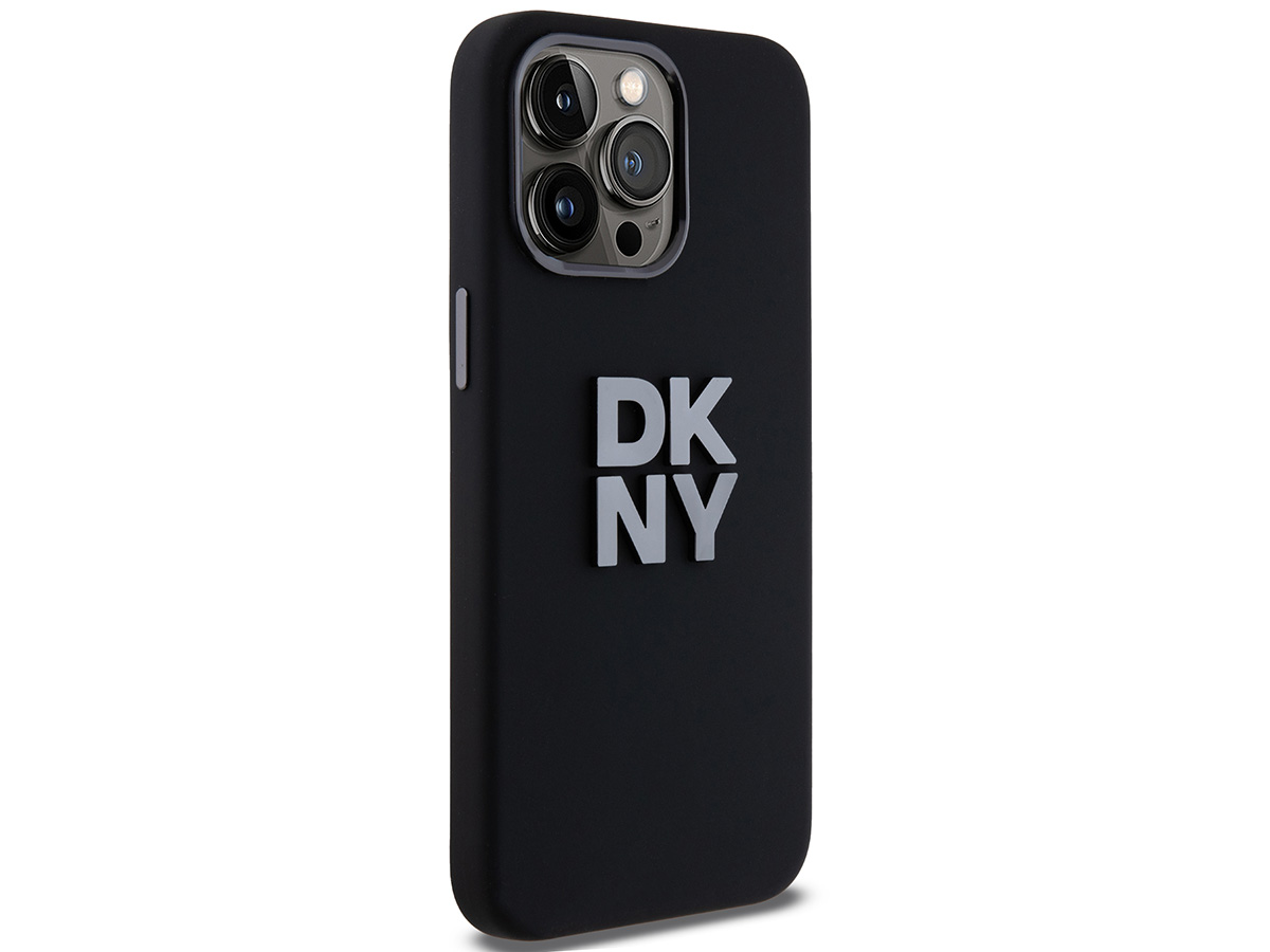 DKNY Silicone Case Zwart - iPhone 15 Pro Max hoesje