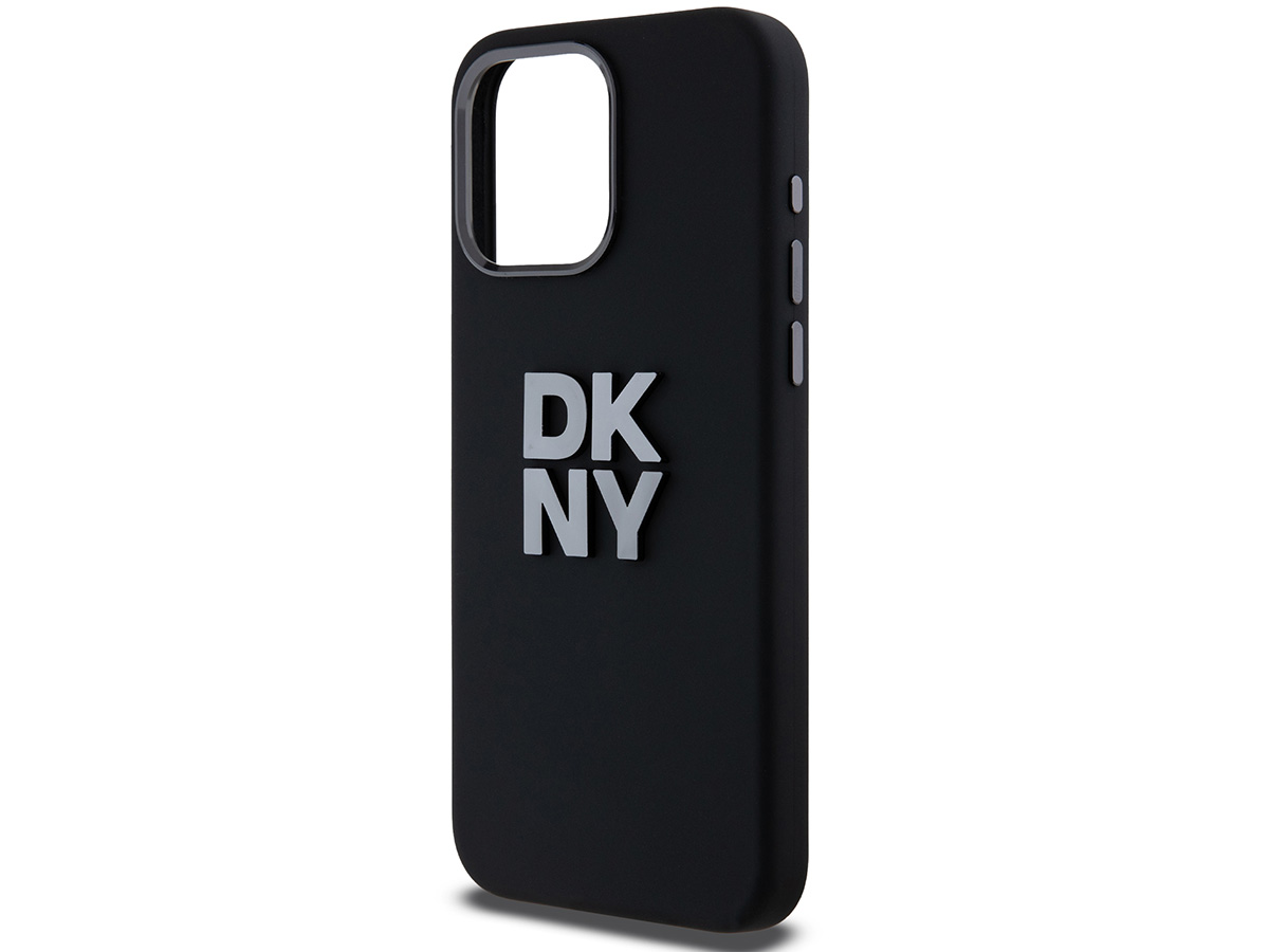 DKNY Silicone Case Zwart - iPhone 15 Pro Max hoesje