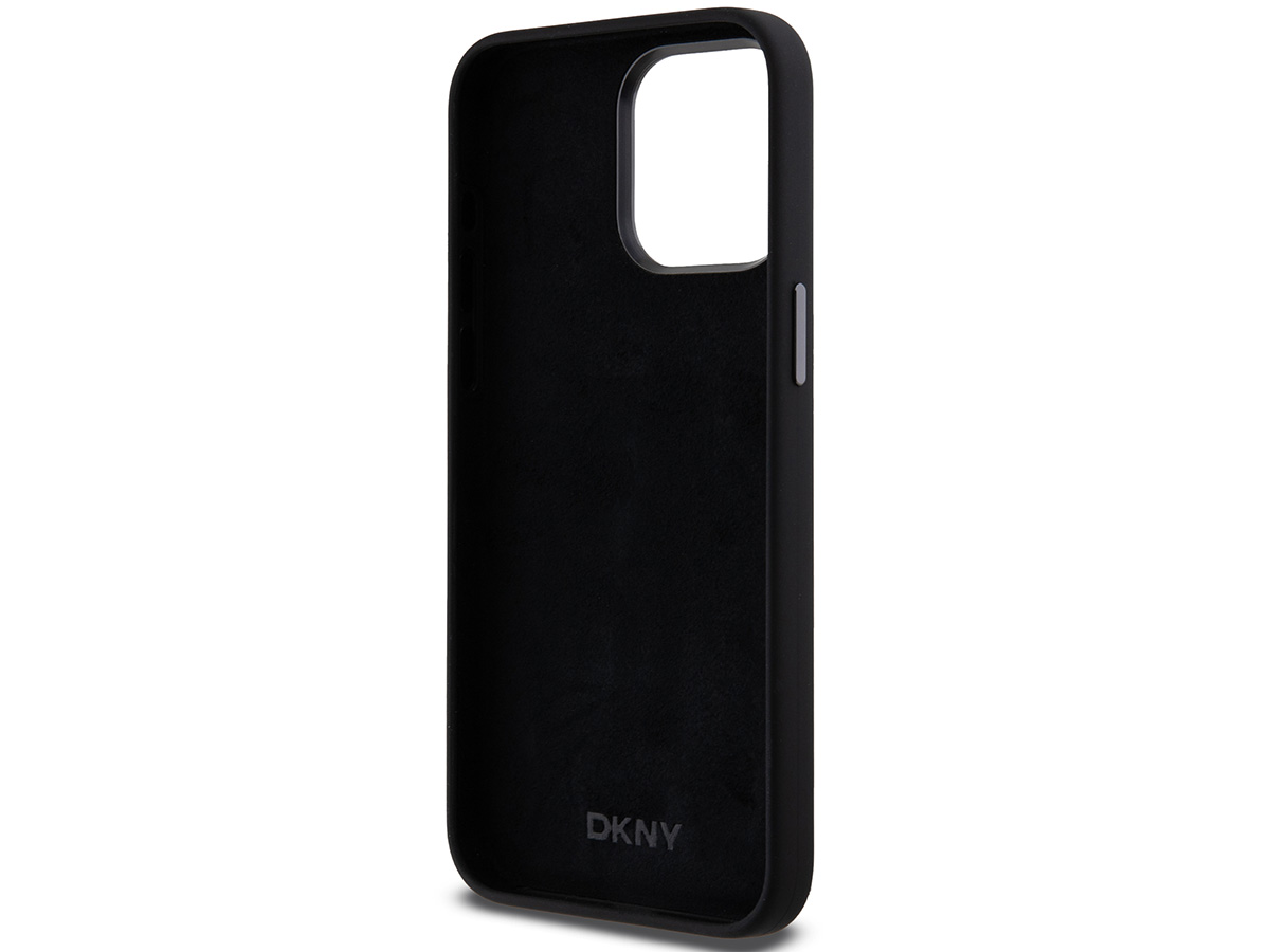 DKNY Silicone Case Zwart - iPhone 15 Pro Max hoesje