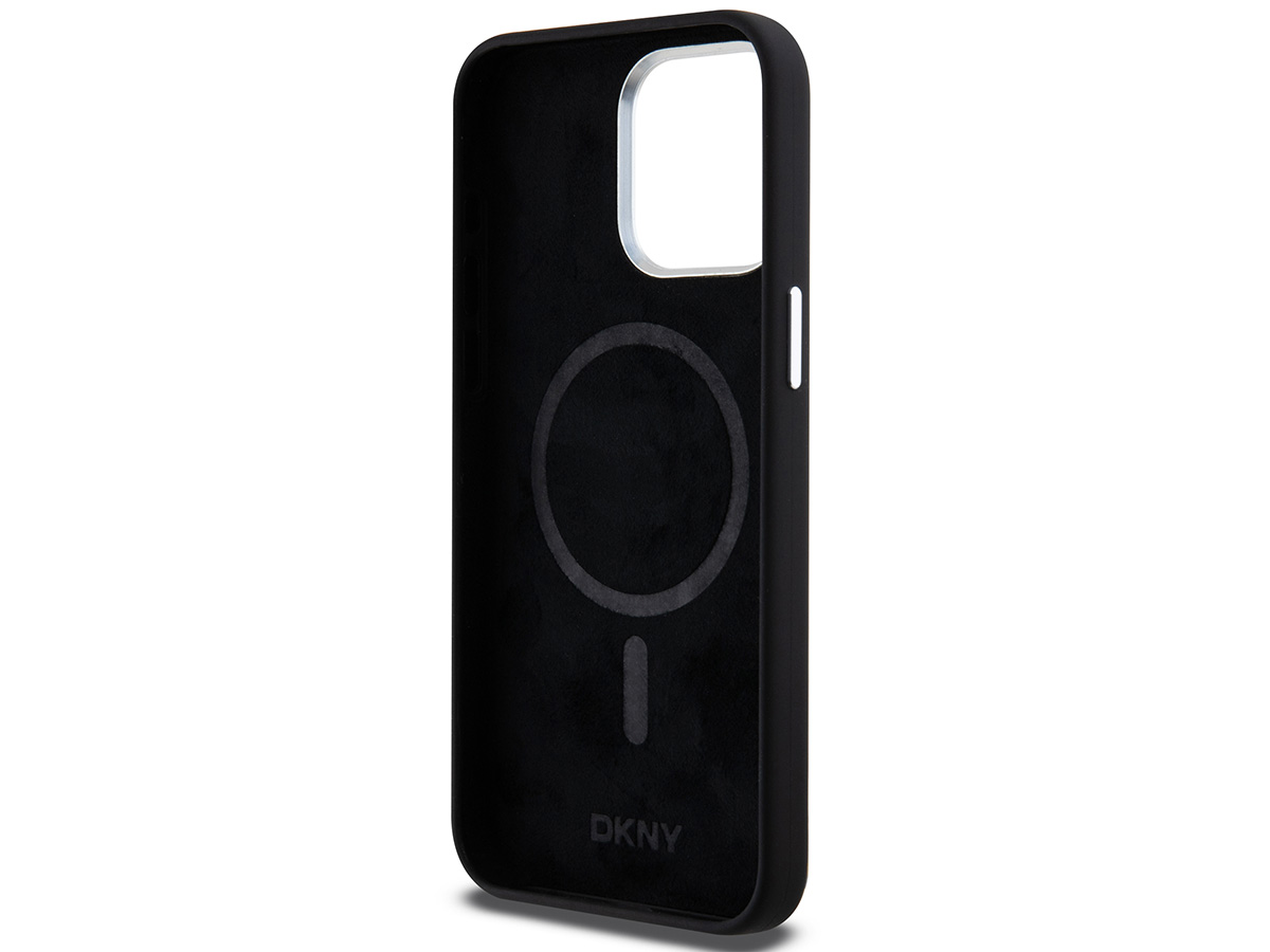 DKNY Silicone MagSafe Case Zwart - iPhone 15 Pro Max hoesje