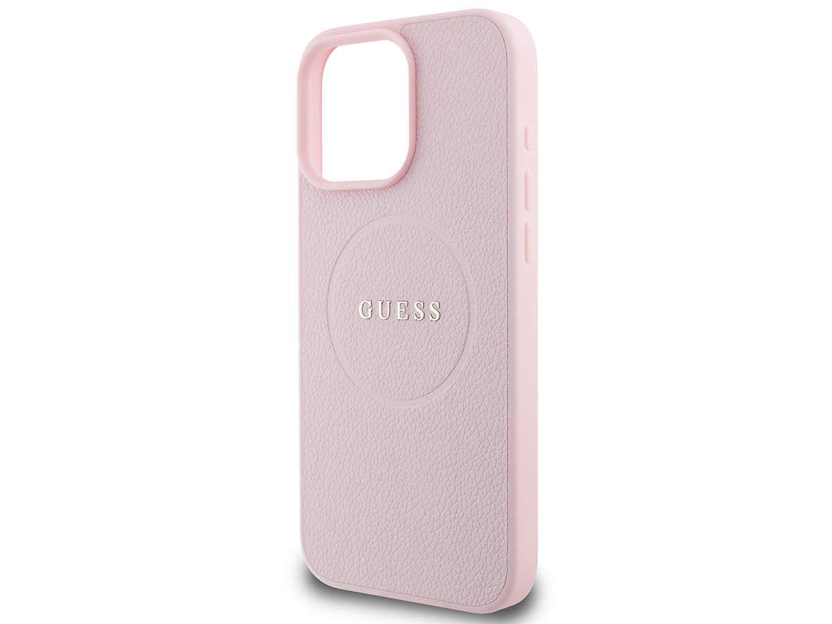 Guess Leatherette MagSafe Case Roze - iPhone 15 Pro Max hoesje