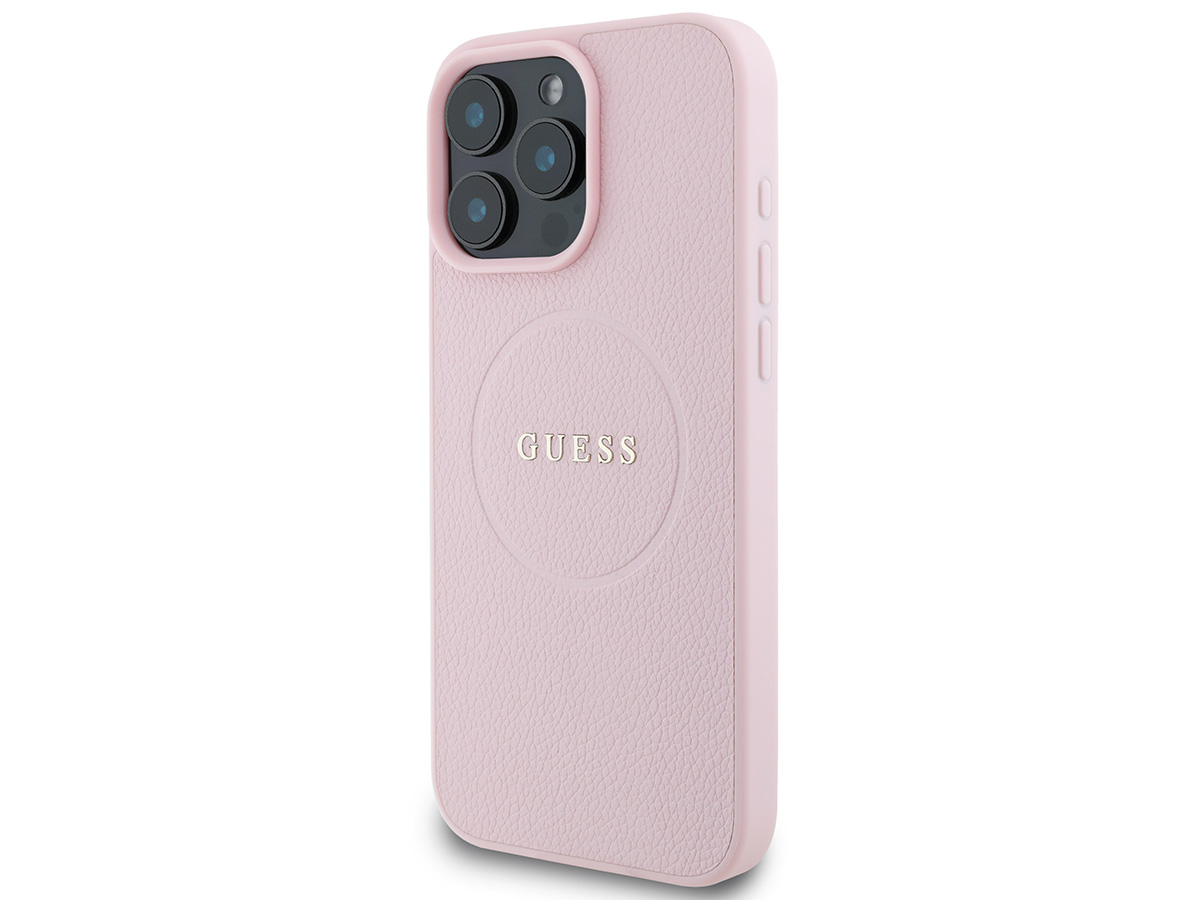 Guess Leatherette MagSafe Case Roze - iPhone 15 Pro Max hoesje