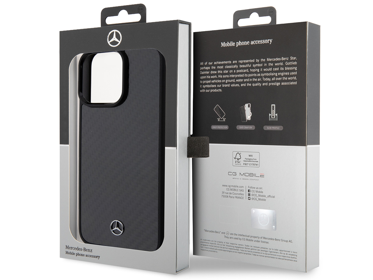 Mercedes-Benz Carbon Fiber Case - iPhone 15 Pro Max hoesje