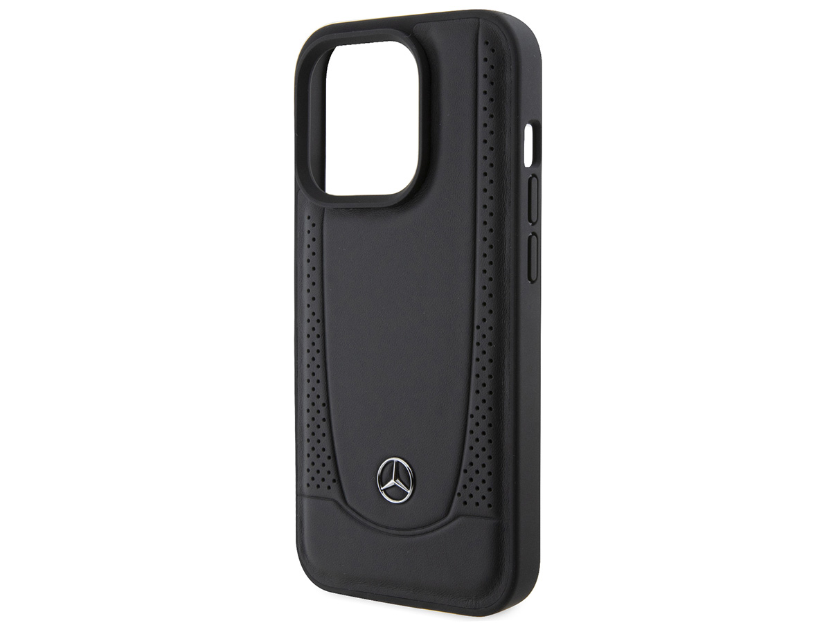 Mercedes-Benz Urban Leather Case Zwart - iPhone 15 Pro Max hoesje