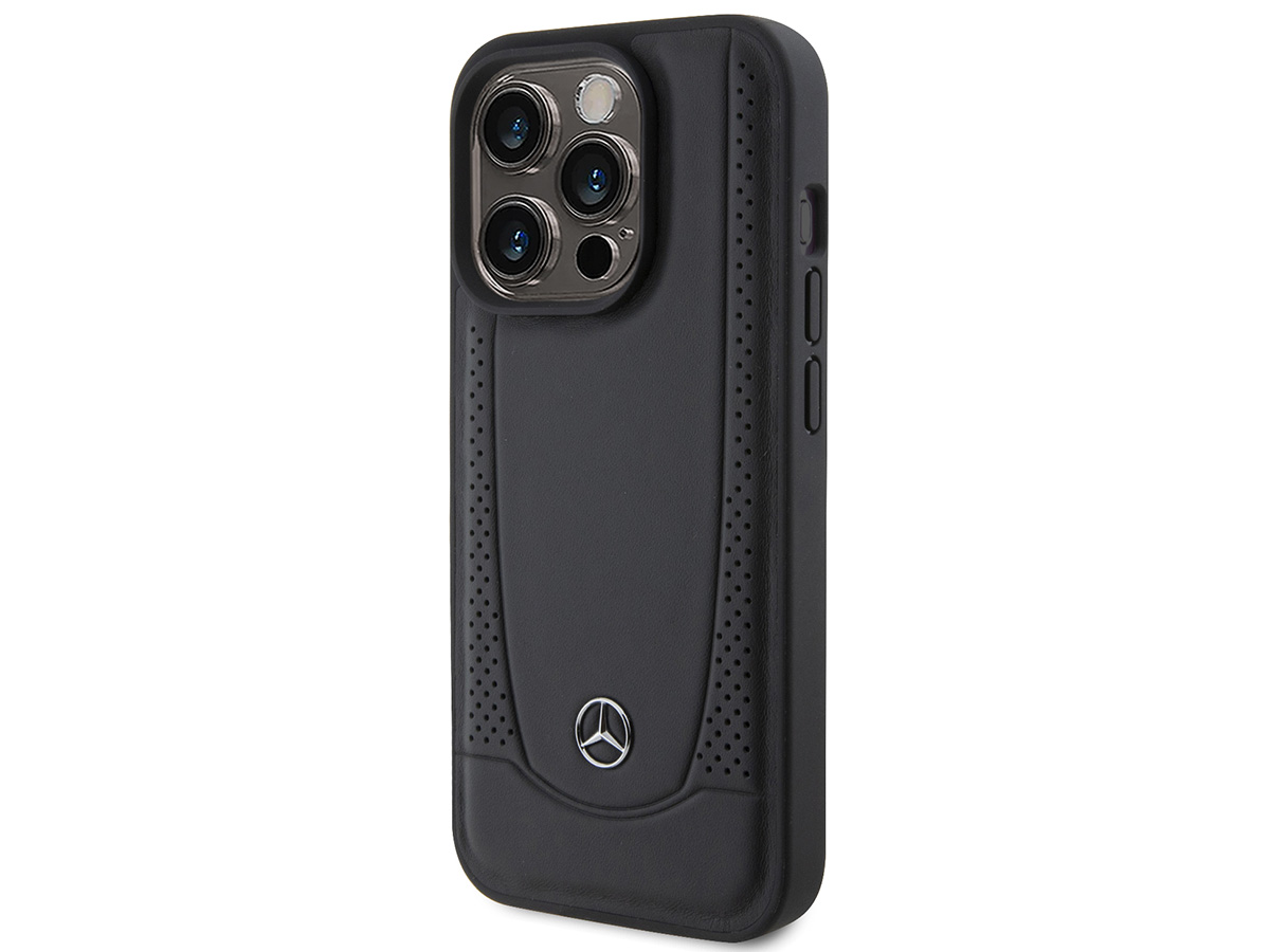 Mercedes-Benz Urban Leather Case Zwart - iPhone 15 Pro Max hoesje