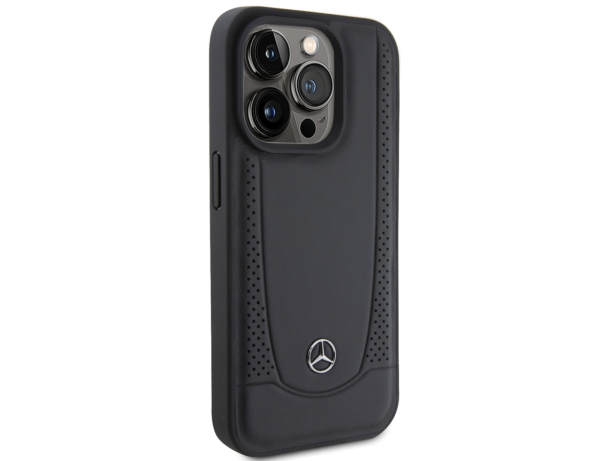 Mercedes-Benz Urban Leather Case Zwart - iPhone 15 Pro Max hoesje