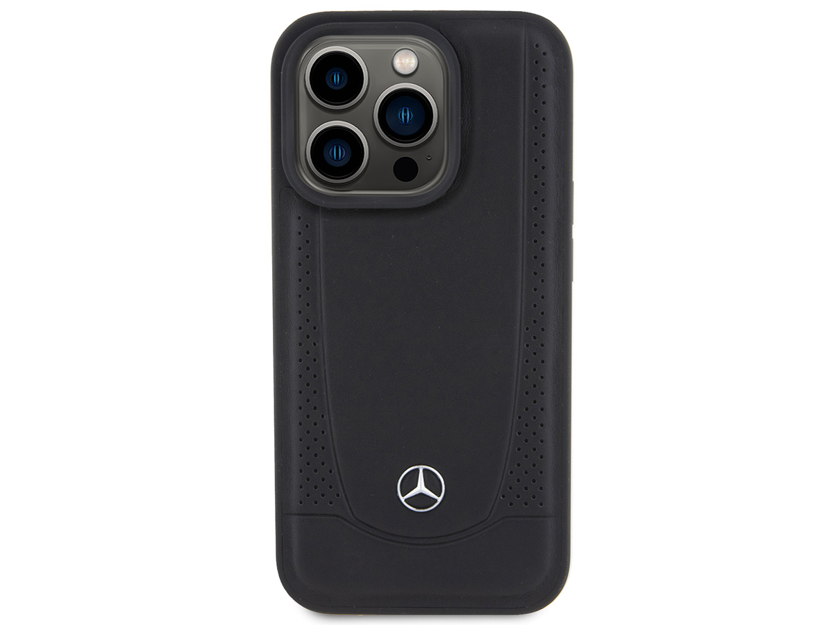 Mercedes-Benz Urban Leather Case Zwart - iPhone 15 Pro Max hoesje