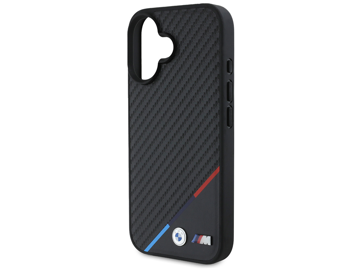 BMW M Carbon Tricolor MagSafe Case Zwart - iPhone 16 hoesje