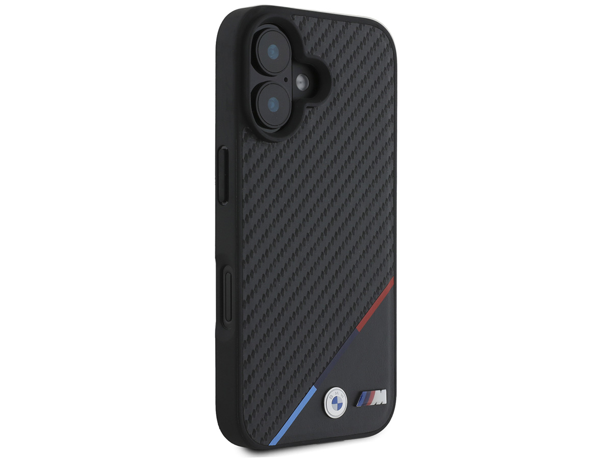 BMW M Carbon Tricolor MagSafe Case Zwart - iPhone 16 hoesje