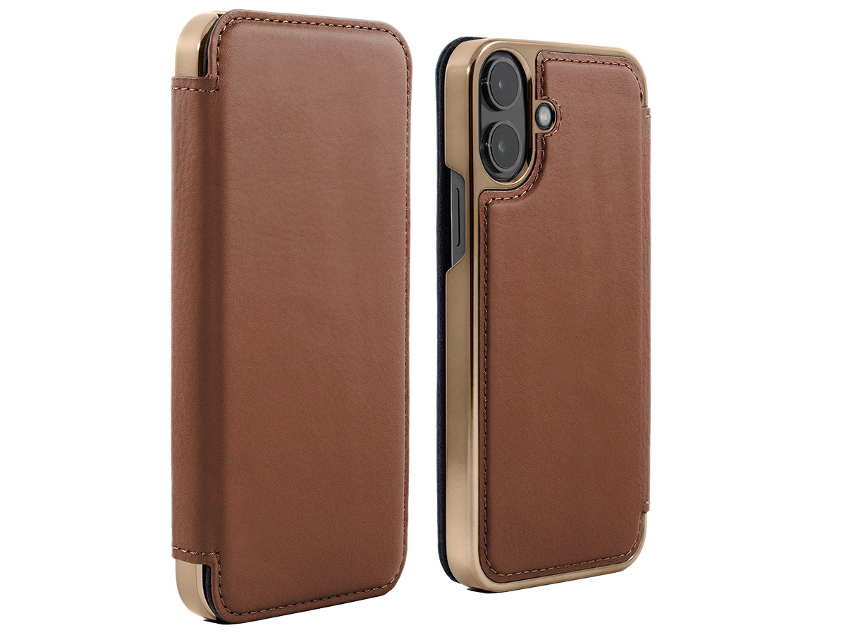 Greenwich Blake MagSafe Leather Folio Saddle Tan - iPhone 16 Hoesje