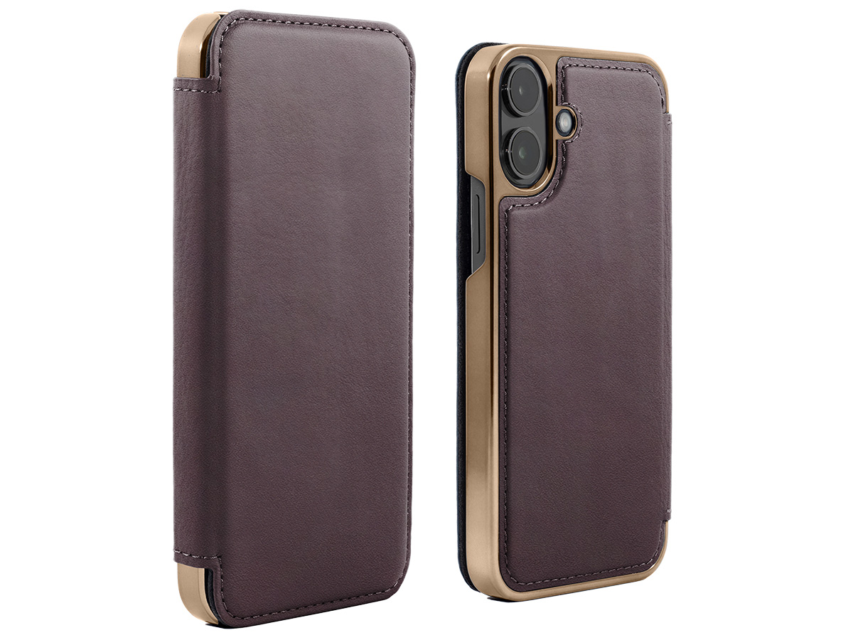 Greenwich Blake MagSafe Leather Folio Damson Purple - iPhone 16 Hoesje