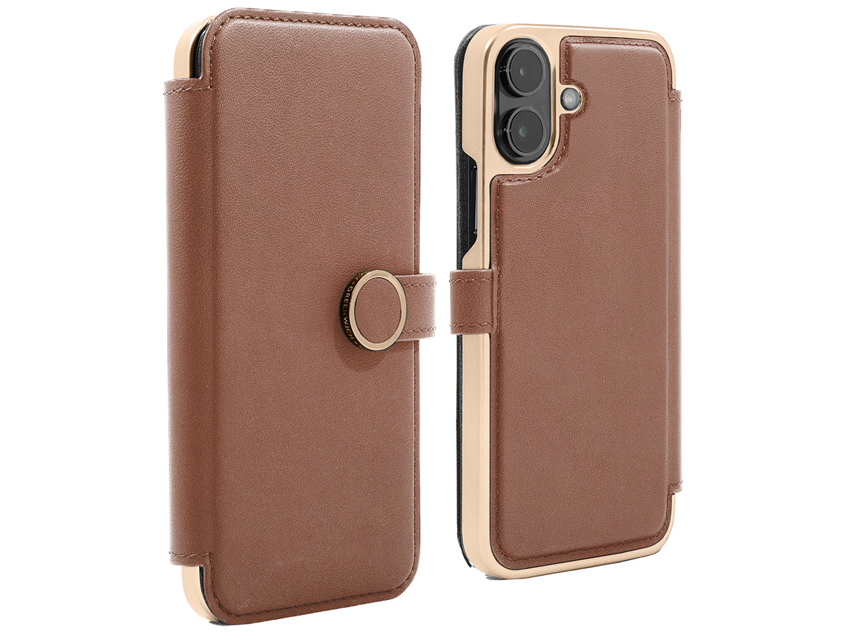 Greenwich Oxford MagSafe Folio Saddle Tan - iPhone 16 Hoesje