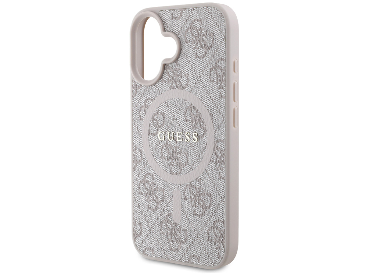 Guess 4G Monogram MagSafe Case Roze - iPhone 16 hoesje