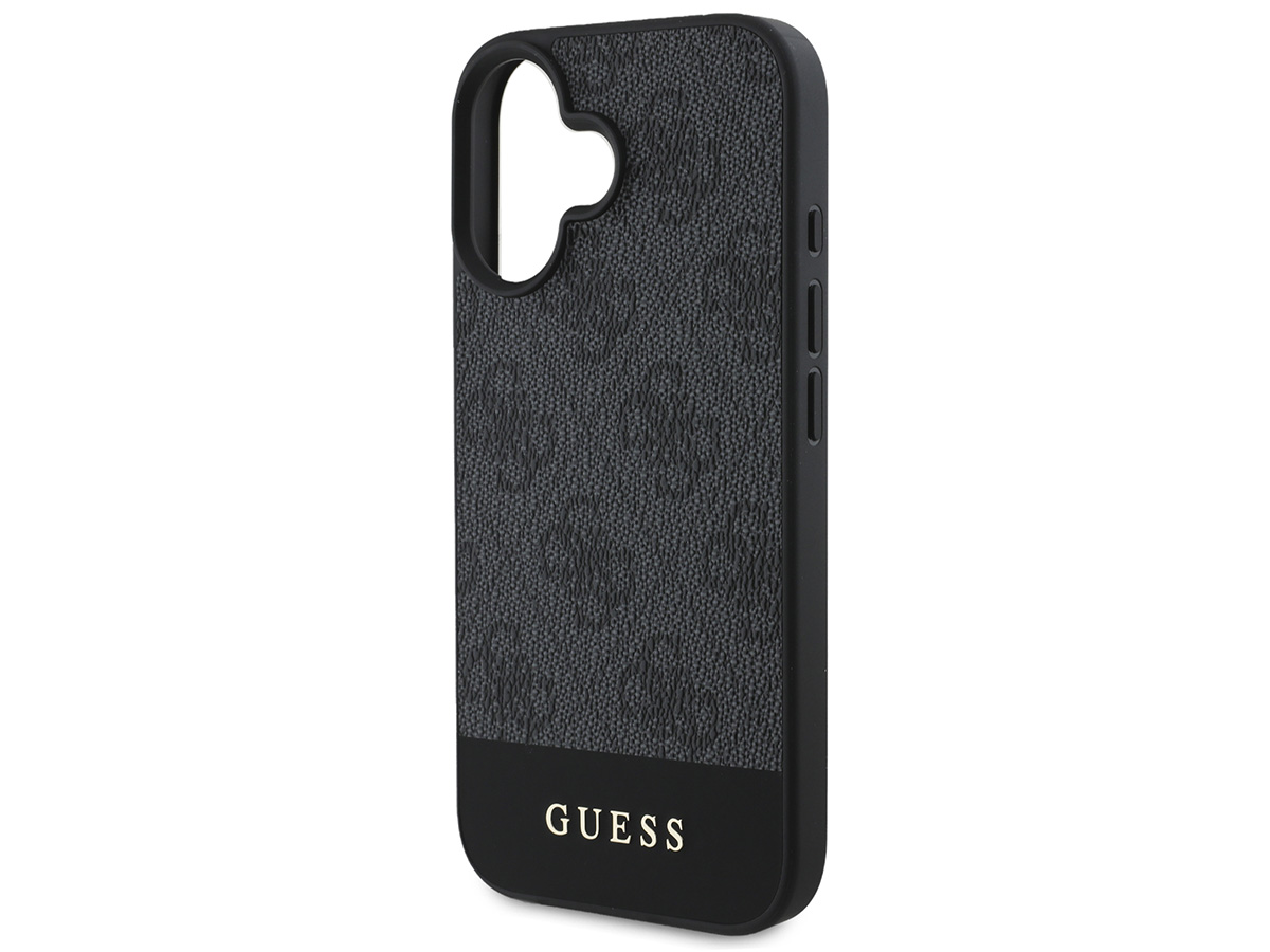 Guess 4G Monogram Stripe Case Grijs - iPhone 16 hoesje