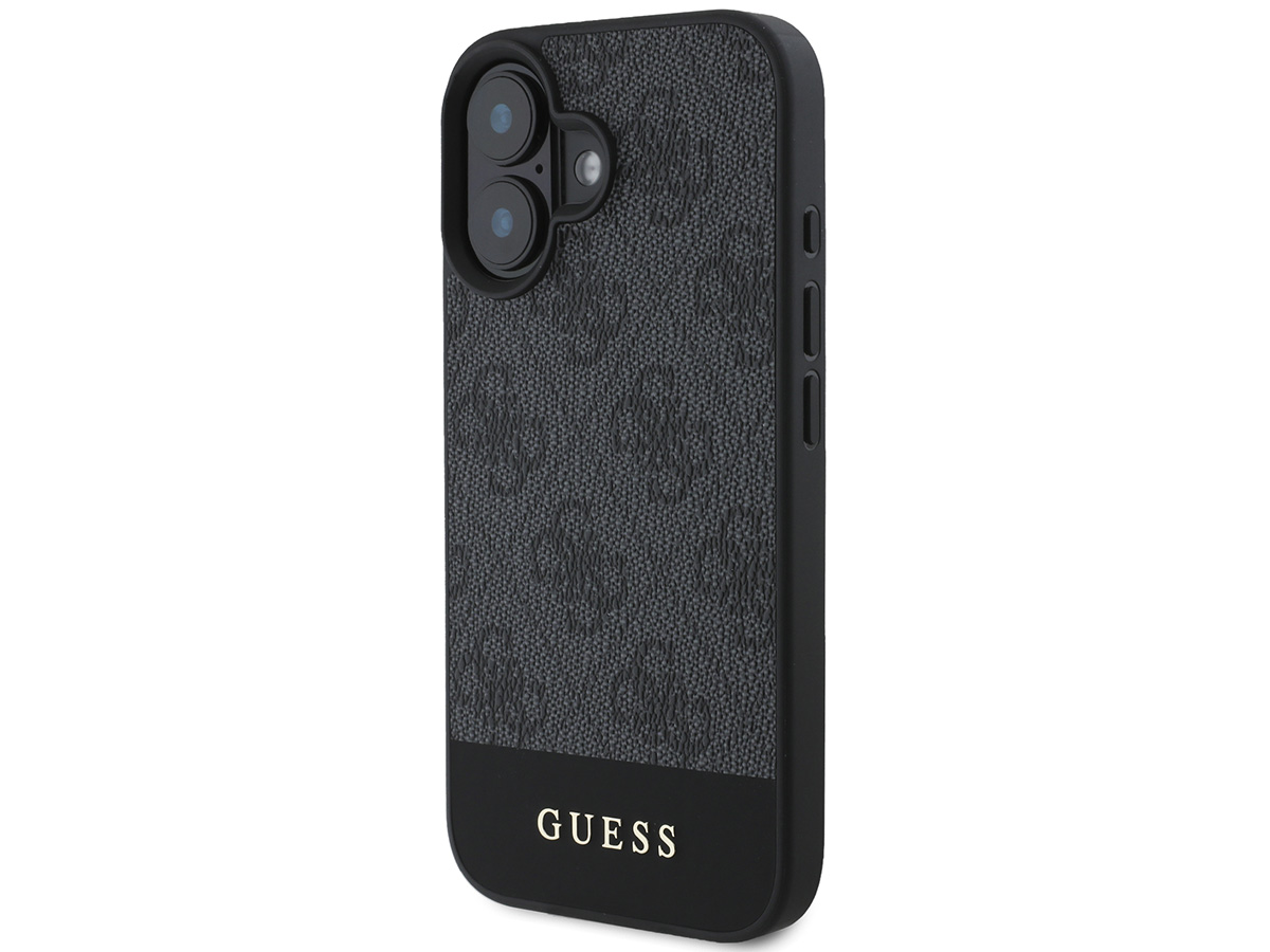 Guess 4G Monogram Stripe Case Grijs - iPhone 16 hoesje