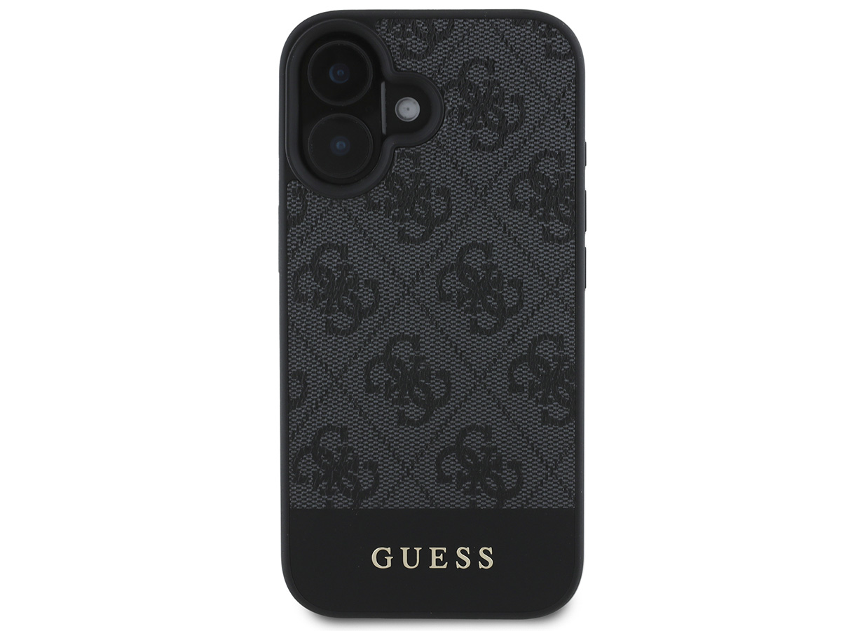 Guess 4G Monogram Stripe Case Grijs - iPhone 16 hoesje