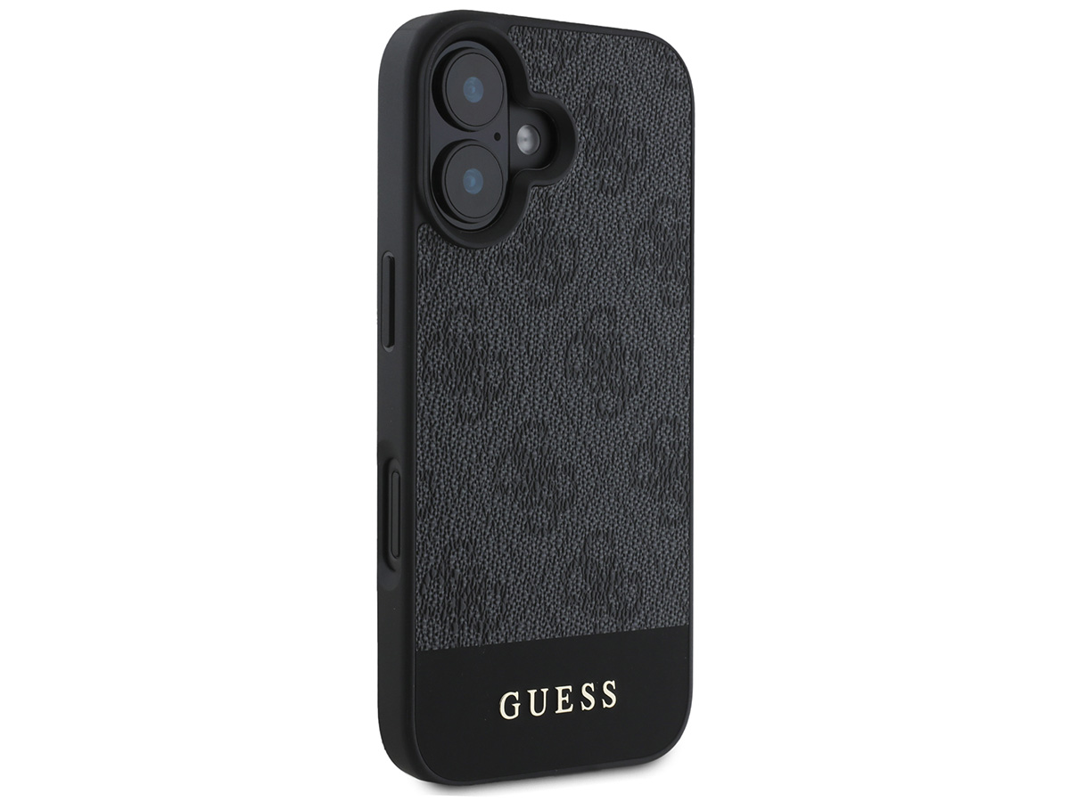 Guess 4G Monogram Stripe Case Grijs - iPhone 16 hoesje