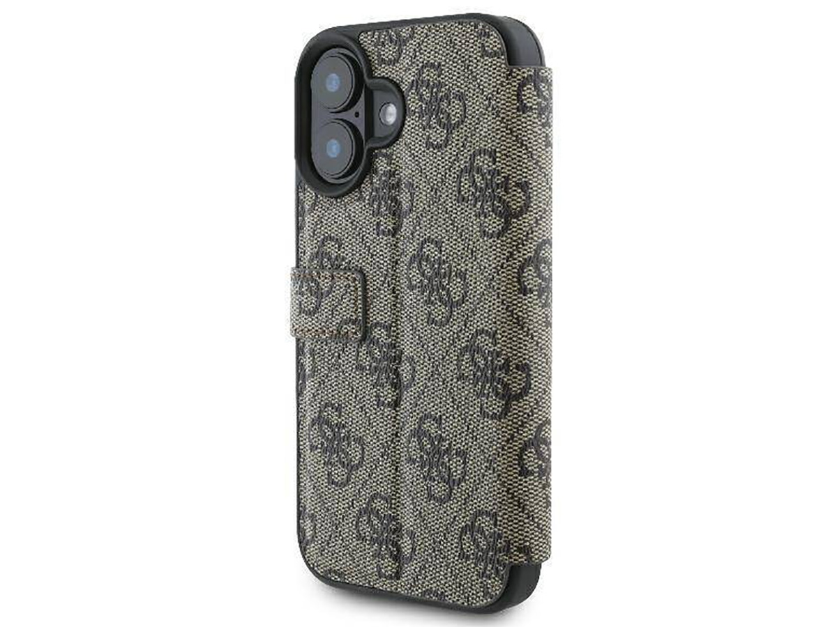 Guess Big 4G Monogram Bookcase Bruin - iPhone 16 hoesje