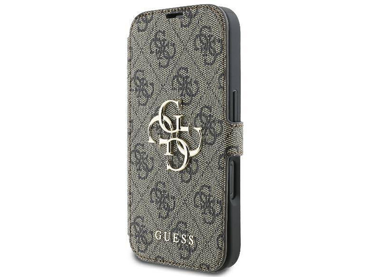 Guess Big 4G Monogram Bookcase Bruin - iPhone 16 hoesje