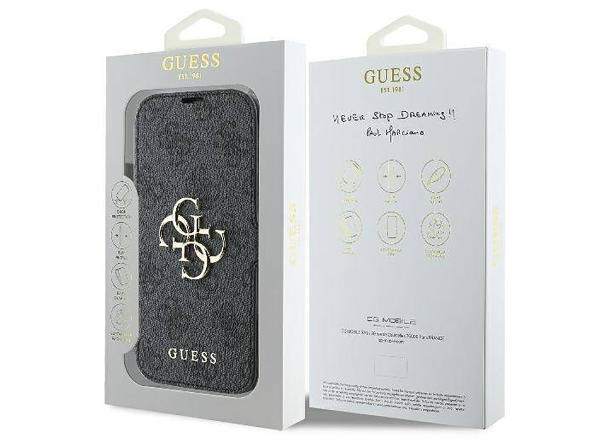 Guess Big 4G Monogram Bookcase Grijs - iPhone 16 hoesje