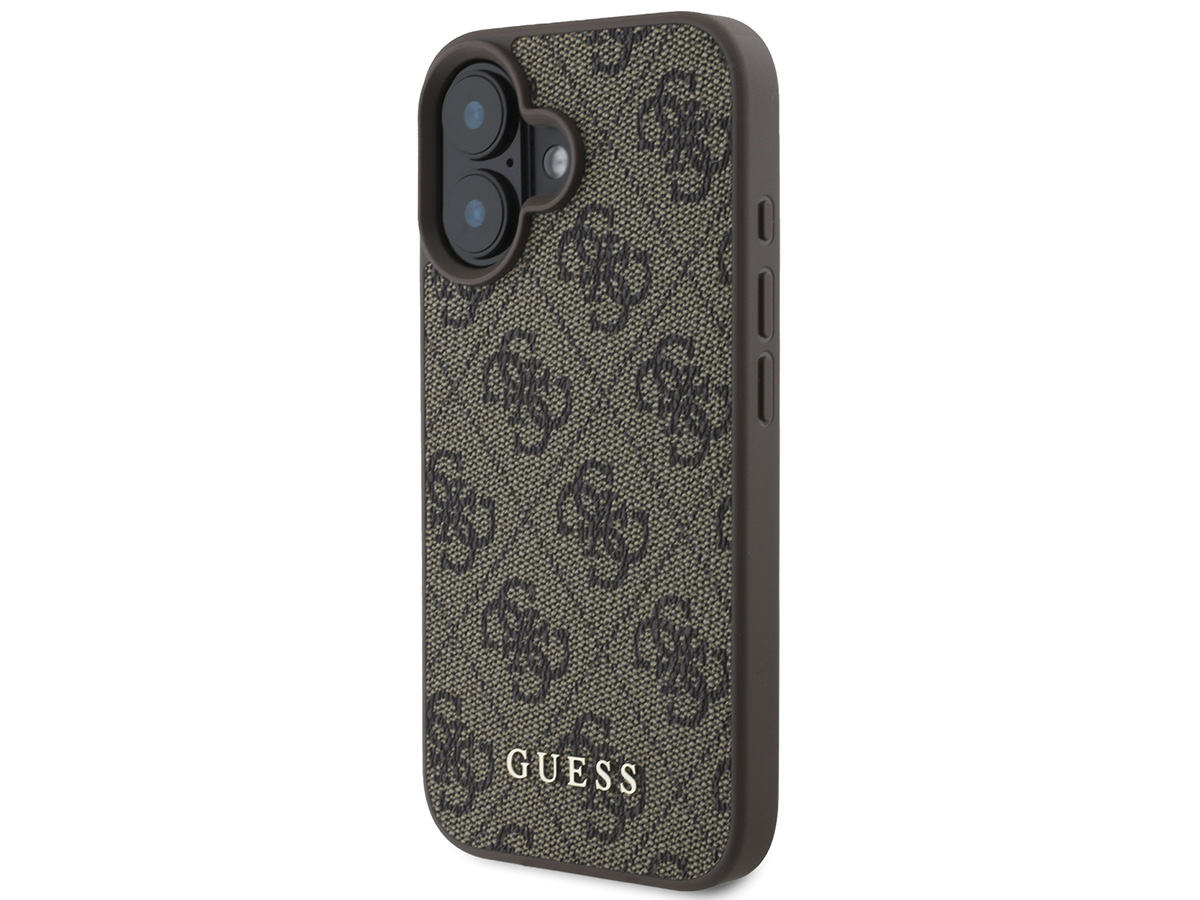 Guess Classic 4G Monogram Case Bruin - iPhone 16 hoesje