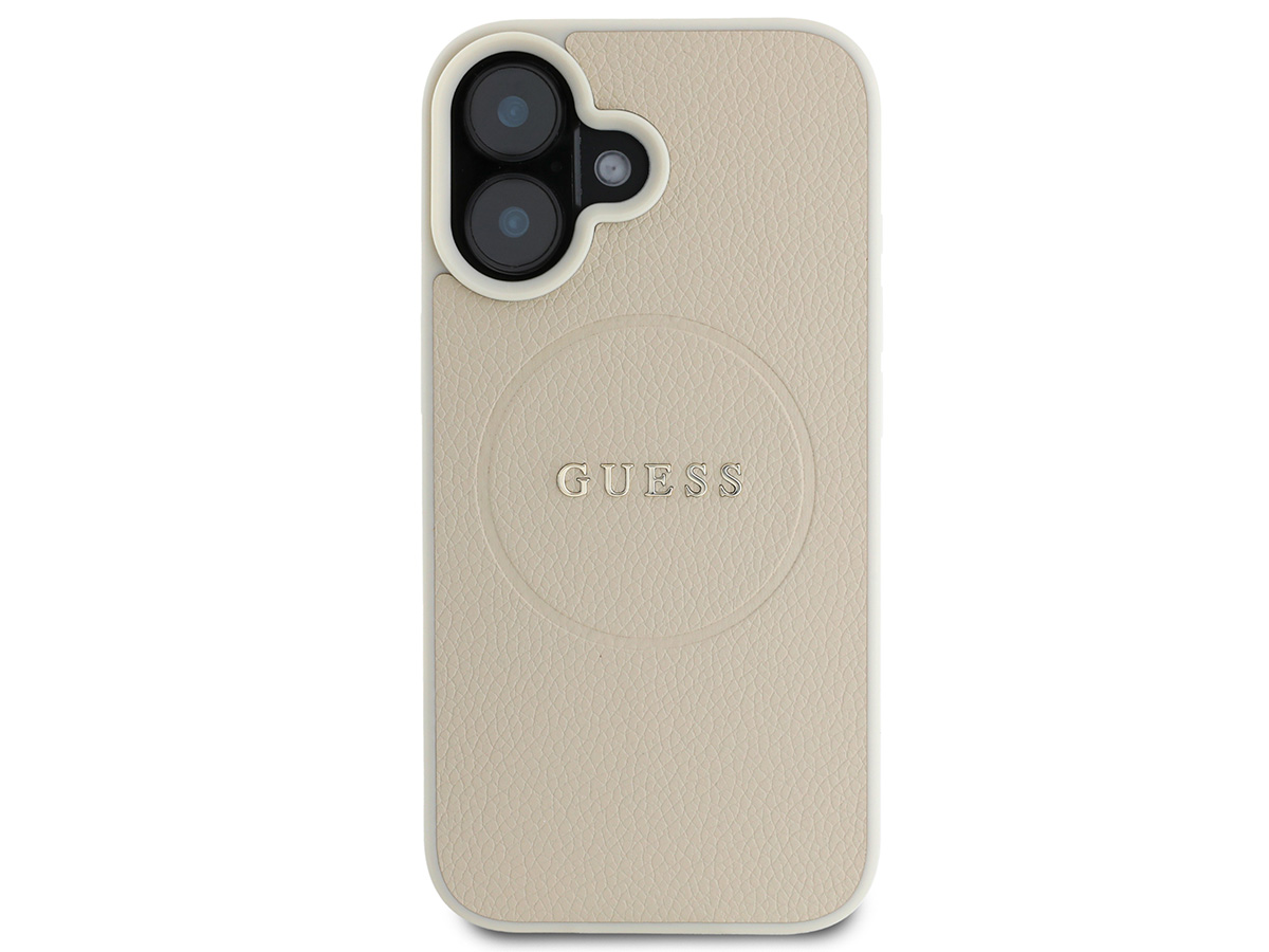 Guess Leatherette MagSafe Case Beige - iPhone 16 hoesje