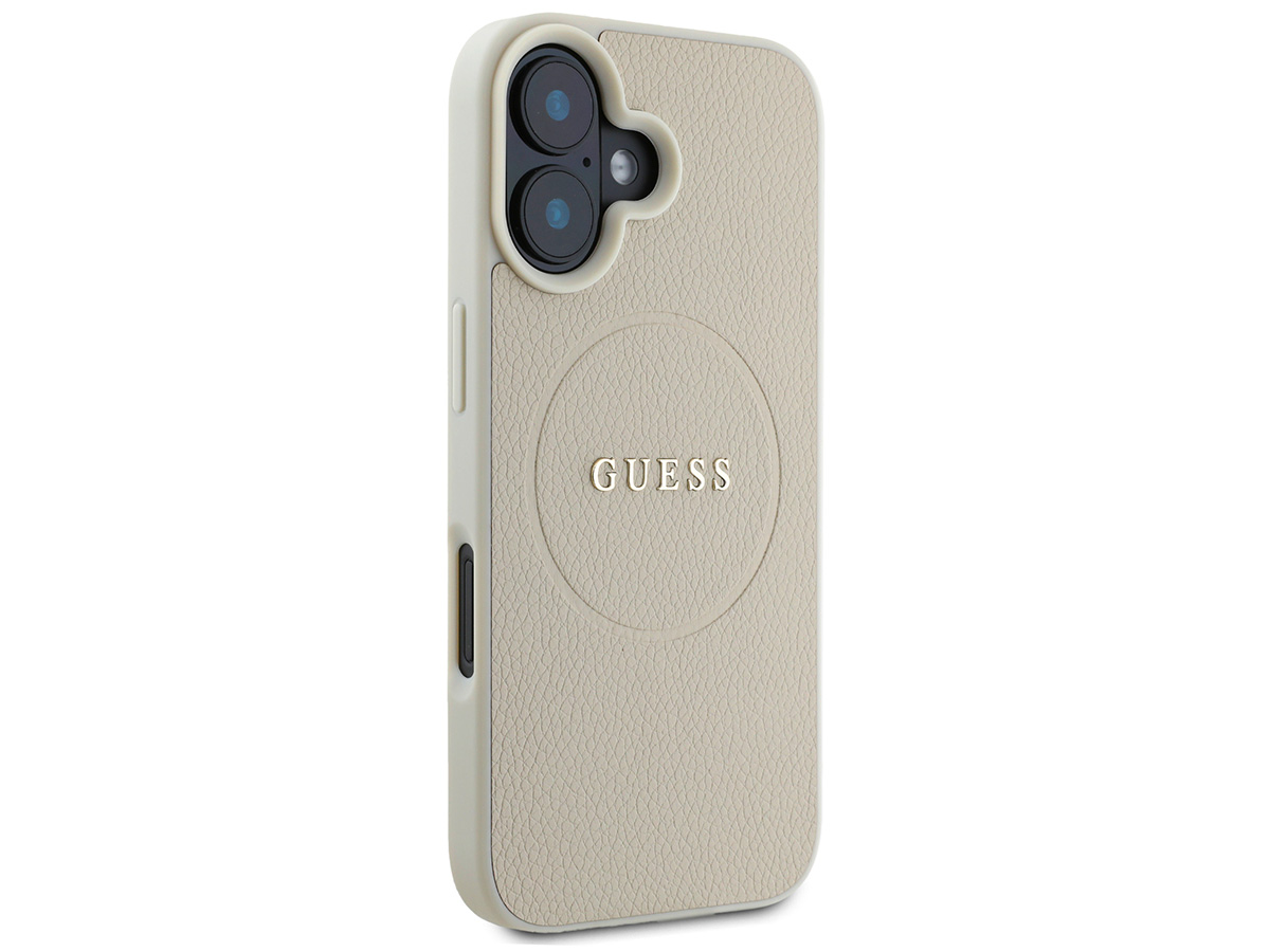 Guess Leatherette MagSafe Case Beige - iPhone 16 hoesje