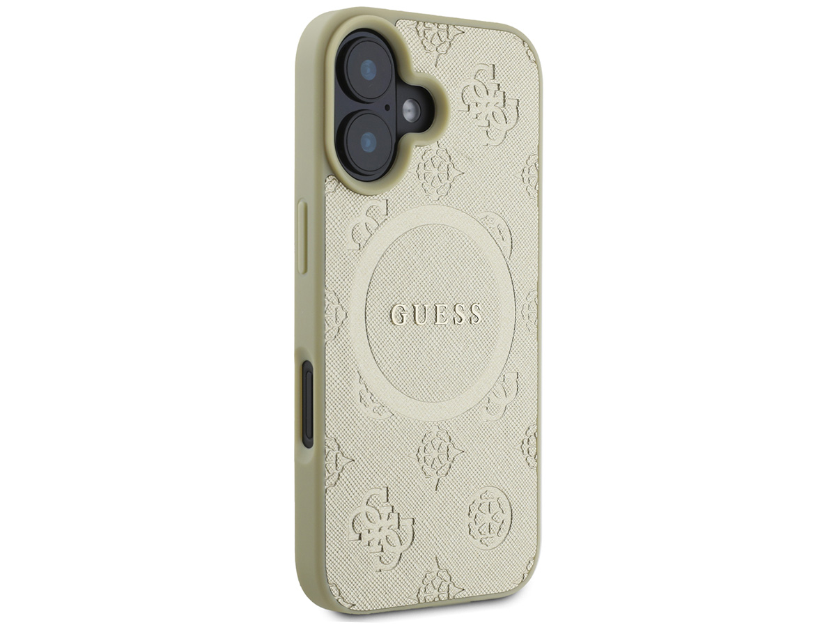 Guess Peony Logo MagSafe Case Goud - iPhone 16 hoesje