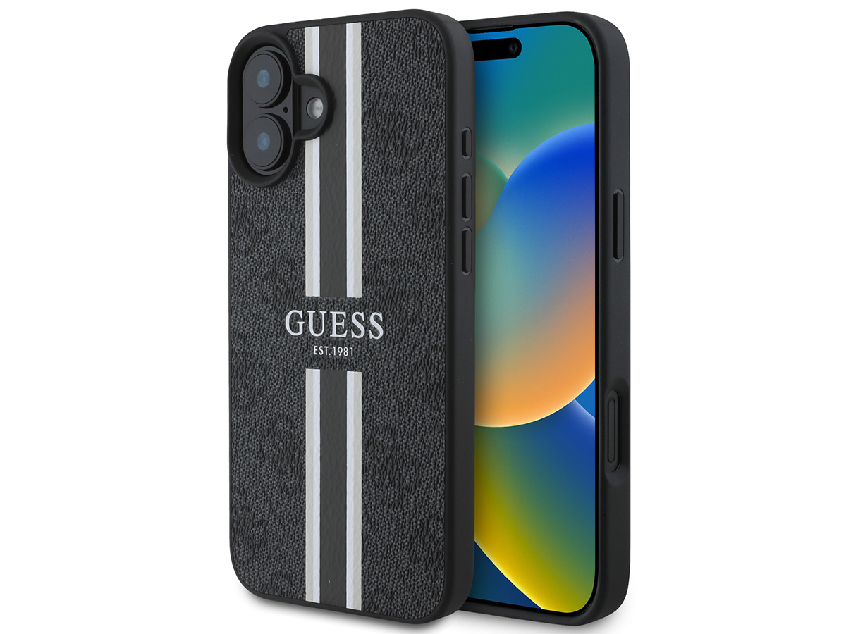 Guess Varsity Monogram MagSafe Case Grijs - iPhone 16 hoesje