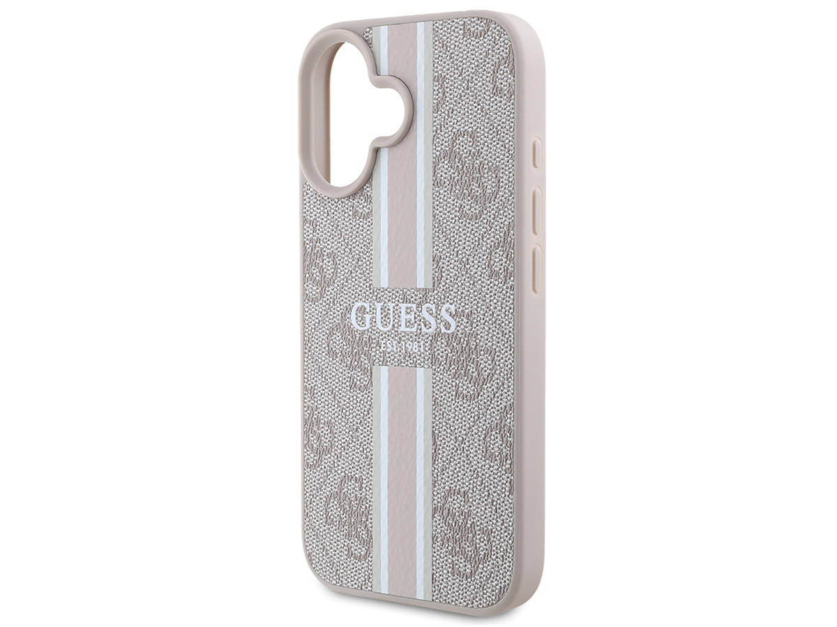 Guess Varsity Monogram MagSafe Case Roze - iPhone 16 hoesje