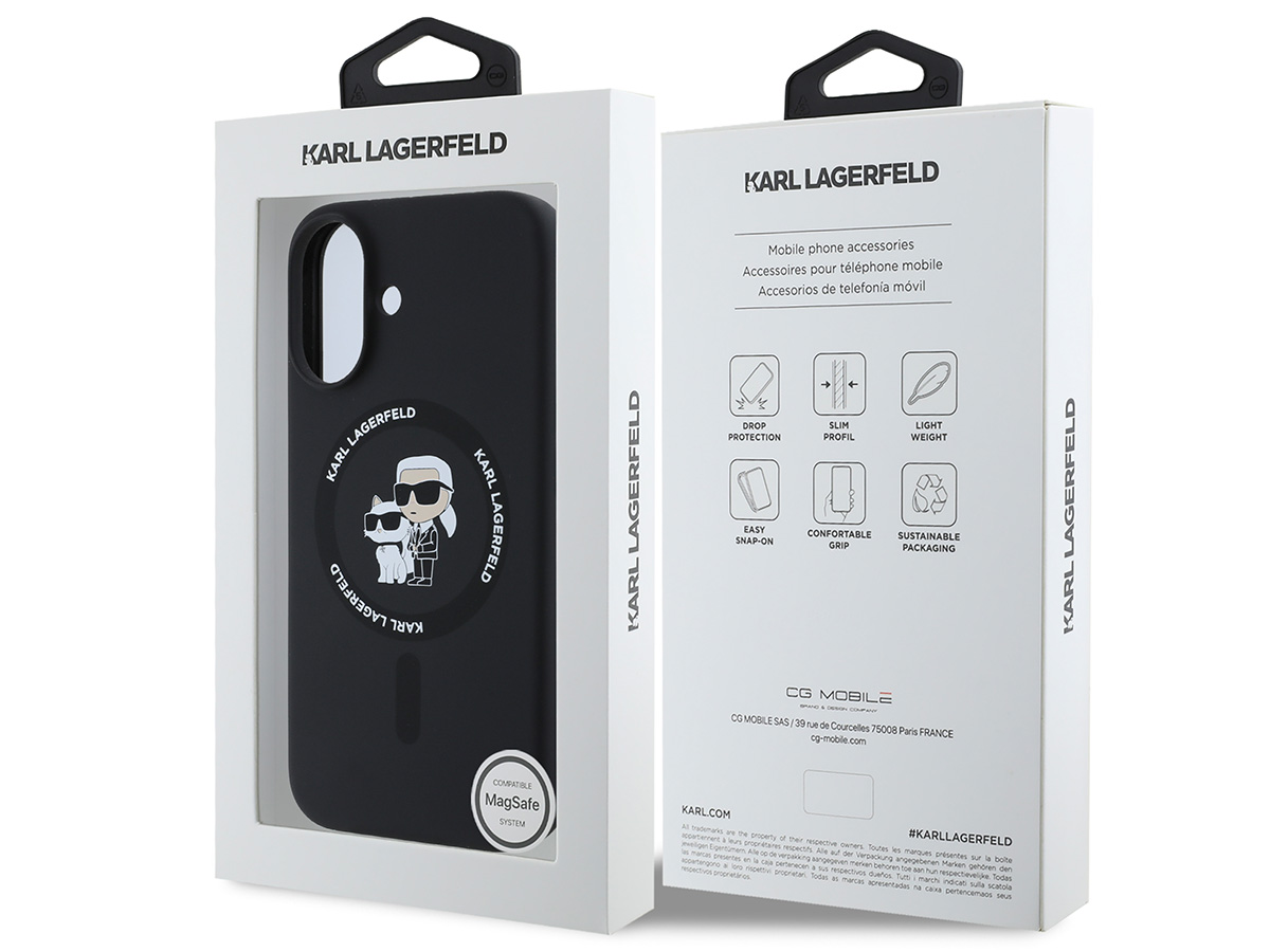 Karl Lagerfeld Ikonik Duo MagSafe Case Zwart - iPhone 16 hoesje