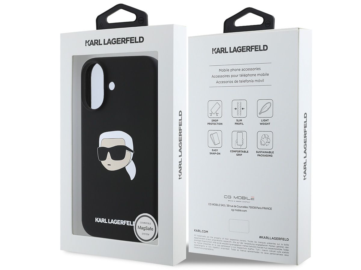 Karl Lagerfeld Ikonik Karl MagSafe Case Zwart - iPhone 16 hoesje