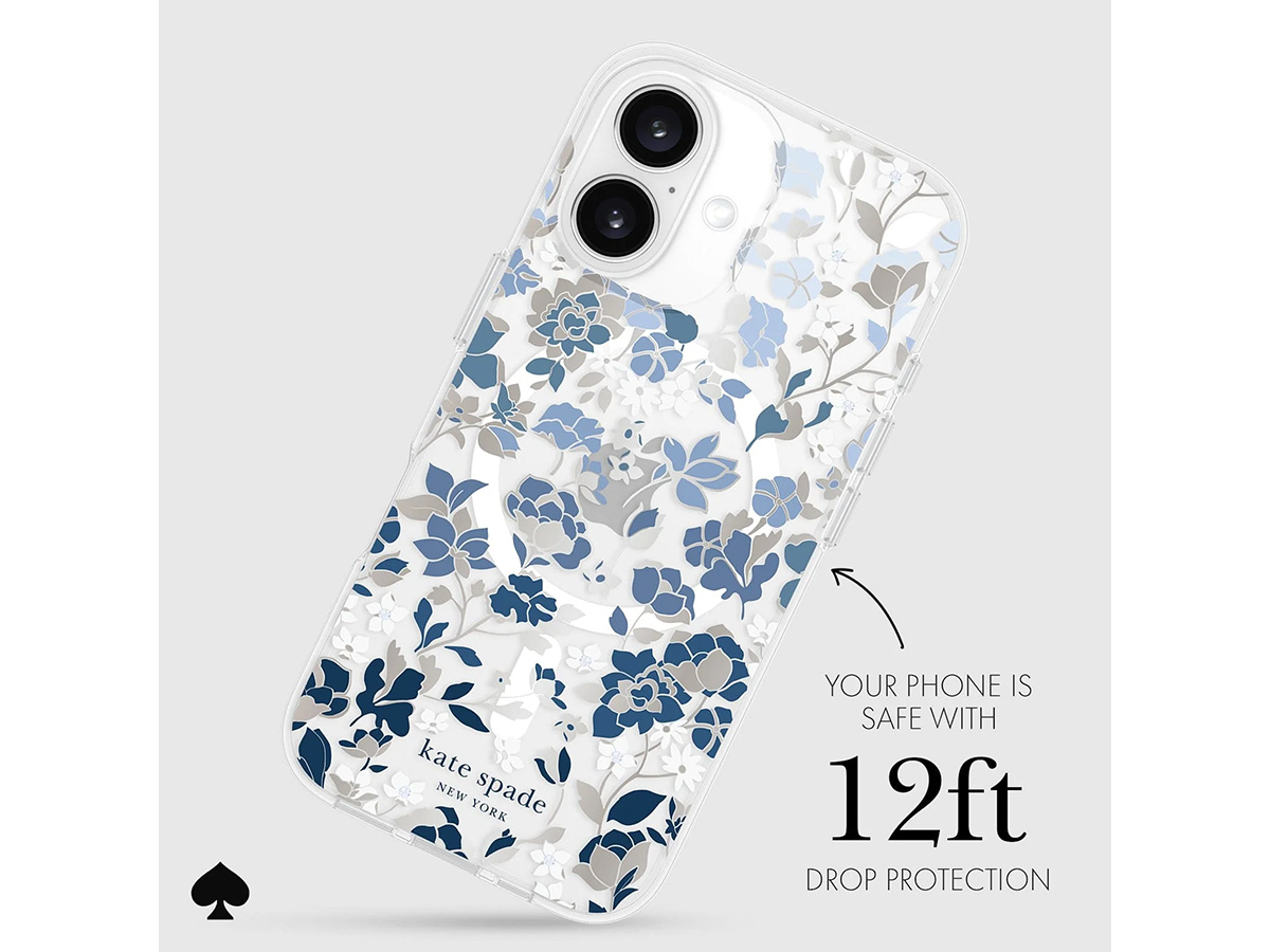 Kate Spade Flowerbed Blue Case - iPhone 16 hoesje