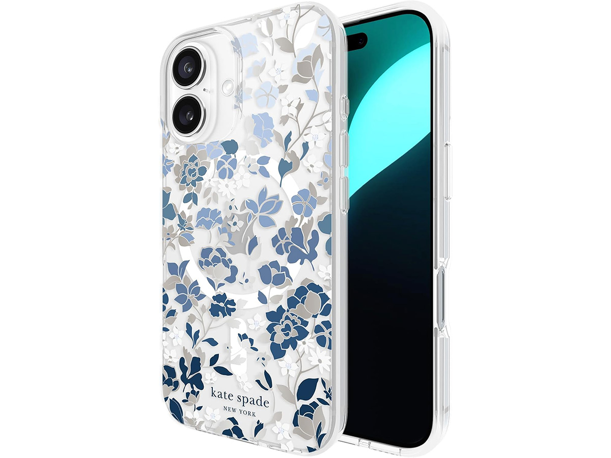 Kate Spade Flowerbed Blue Case - iPhone 16 hoesje