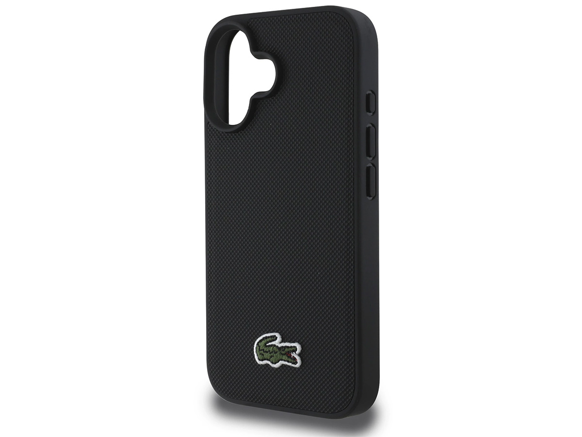 Lacoste Petit Piqué MagSafe Case Zwart - iPhone 16 hoesje