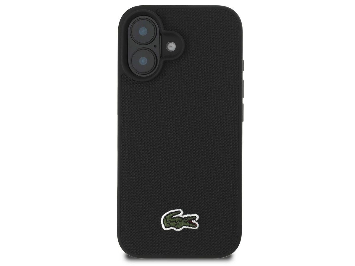 Lacoste Petit Piqué MagSafe Case Zwart - iPhone 16 hoesje