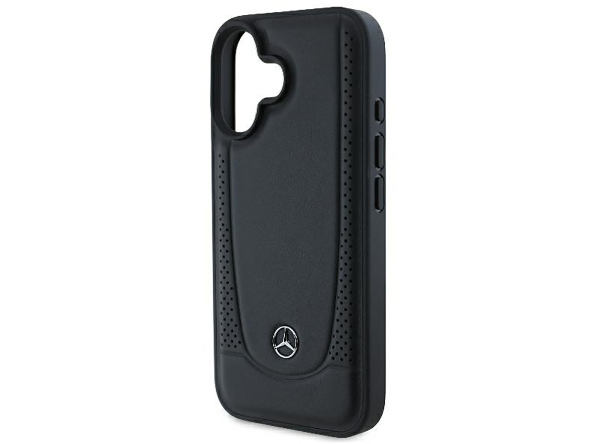 Mercedes-Benz Urban Leather Case Zwart - iPhone 16 hoesje