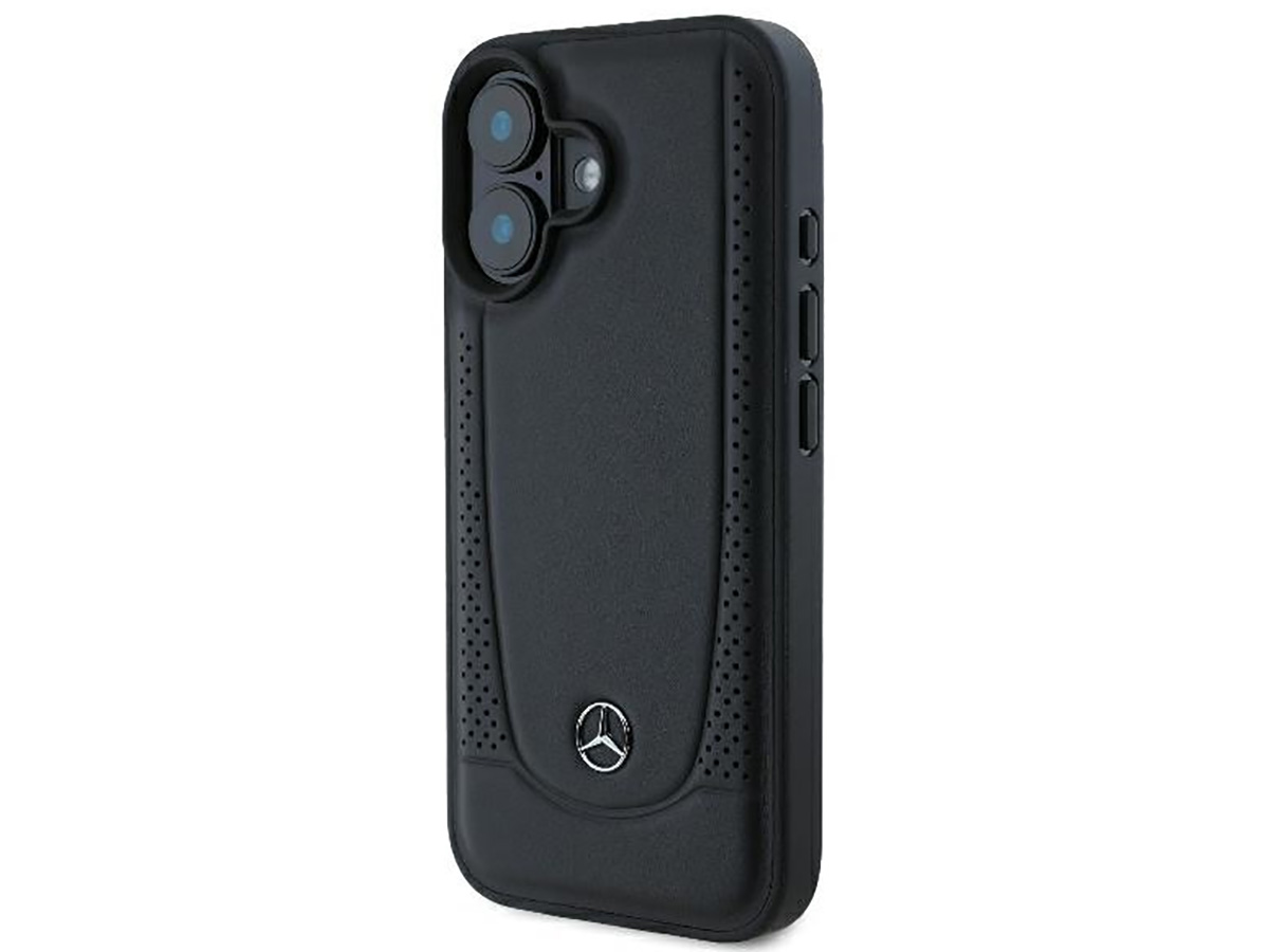 Mercedes-Benz Urban Leather Case Zwart - iPhone 16 hoesje