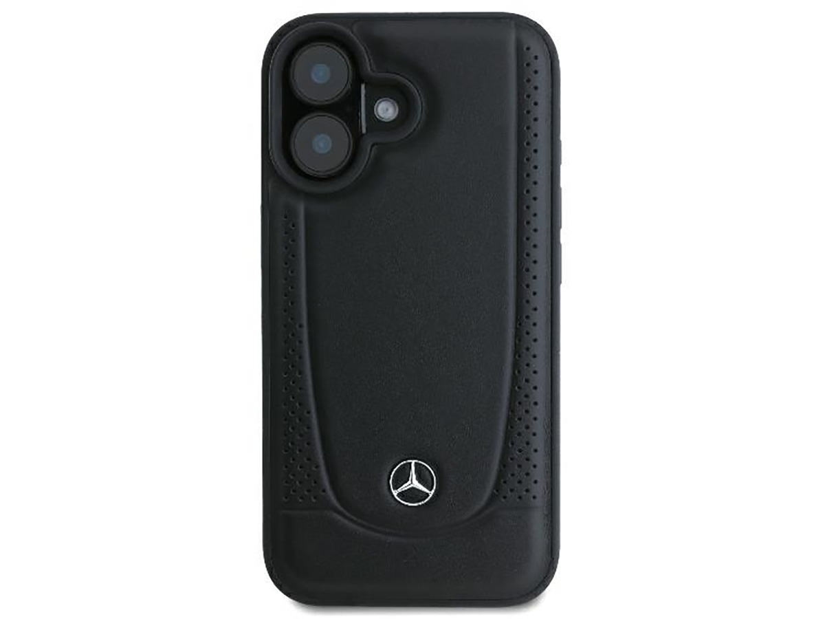 Mercedes-Benz Urban Leather Case Zwart - iPhone 16 hoesje