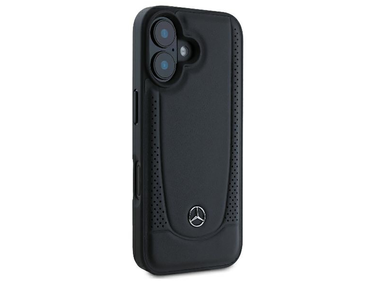 Mercedes-Benz Urban Leather Case Zwart - iPhone 16 hoesje