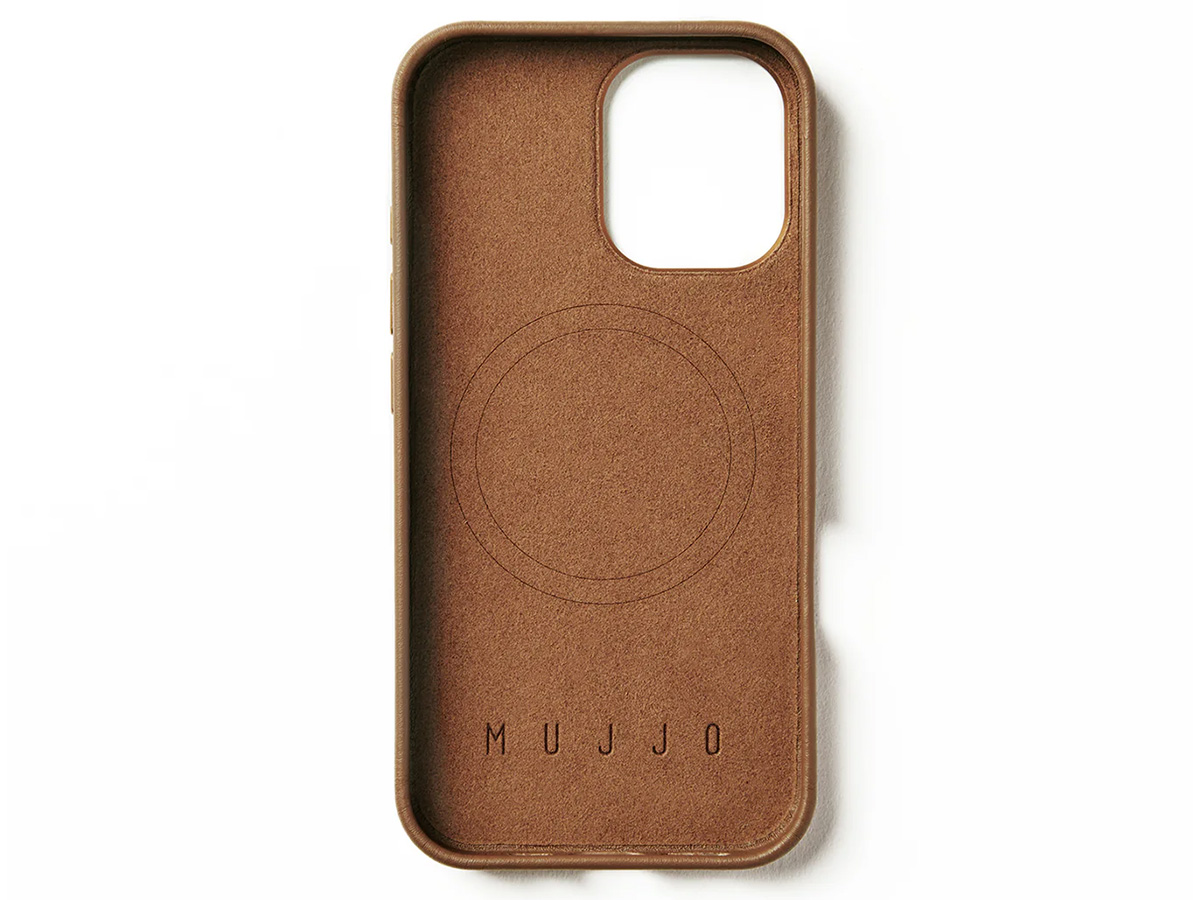 Mujjo Full Leather MagSafe Case Dark Tan - iPhone 16 Hoesje Leer