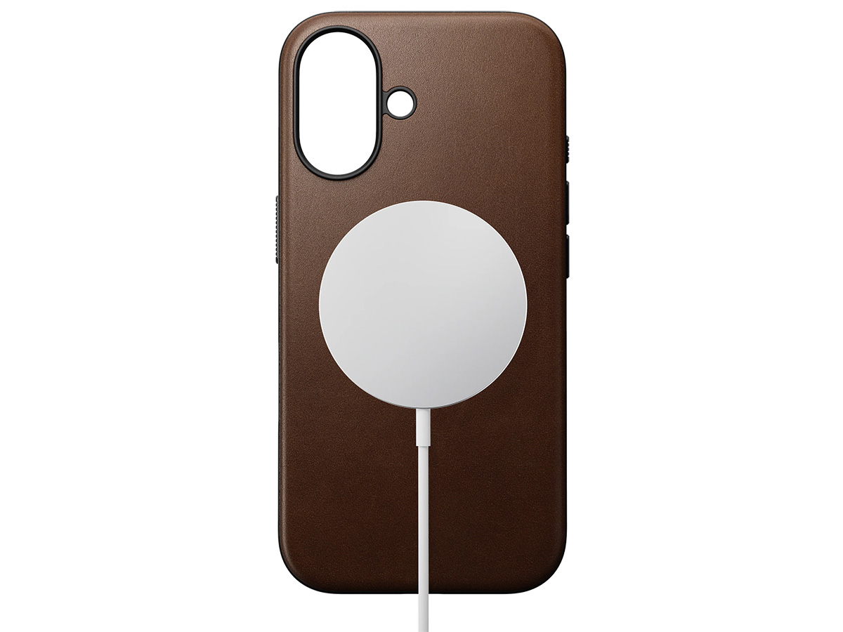 Nomad Modern Leather Case Bruin - iPhone 16 hoesje