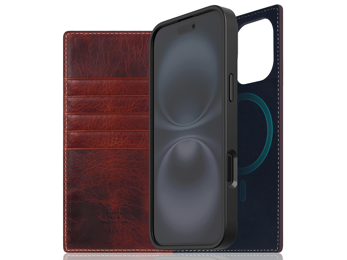 SLG Design D7 Italian Wax Leer Bruin - iPhone 16 hoesje