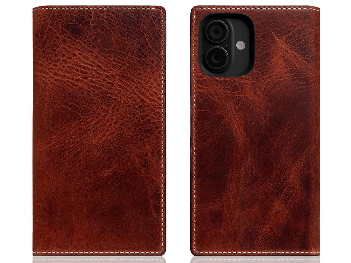 SLG Design D7 Italian Wax Leer Bruin - iPhone 16 hoesje