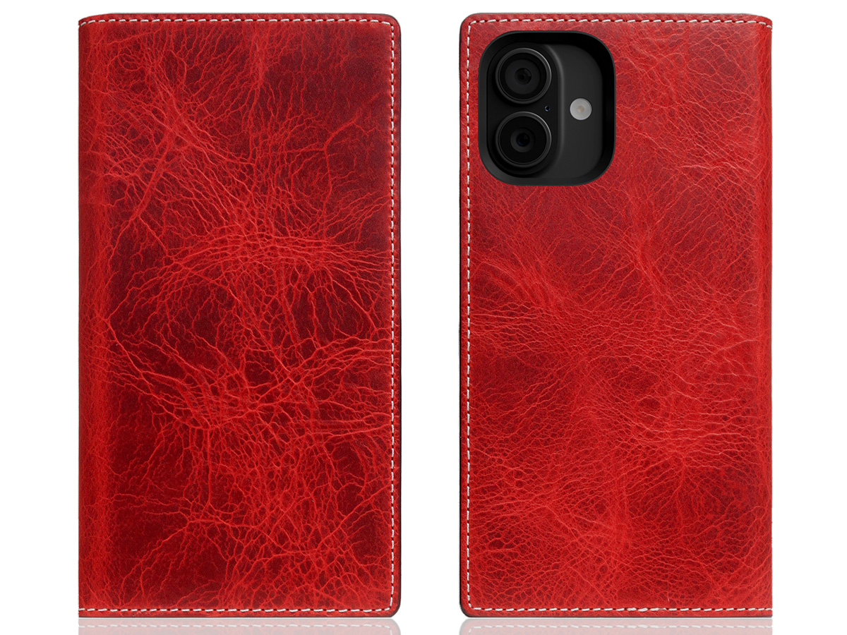 SLG Design D7 Italian Wax Leer Rood - iPhone 16 hoesje