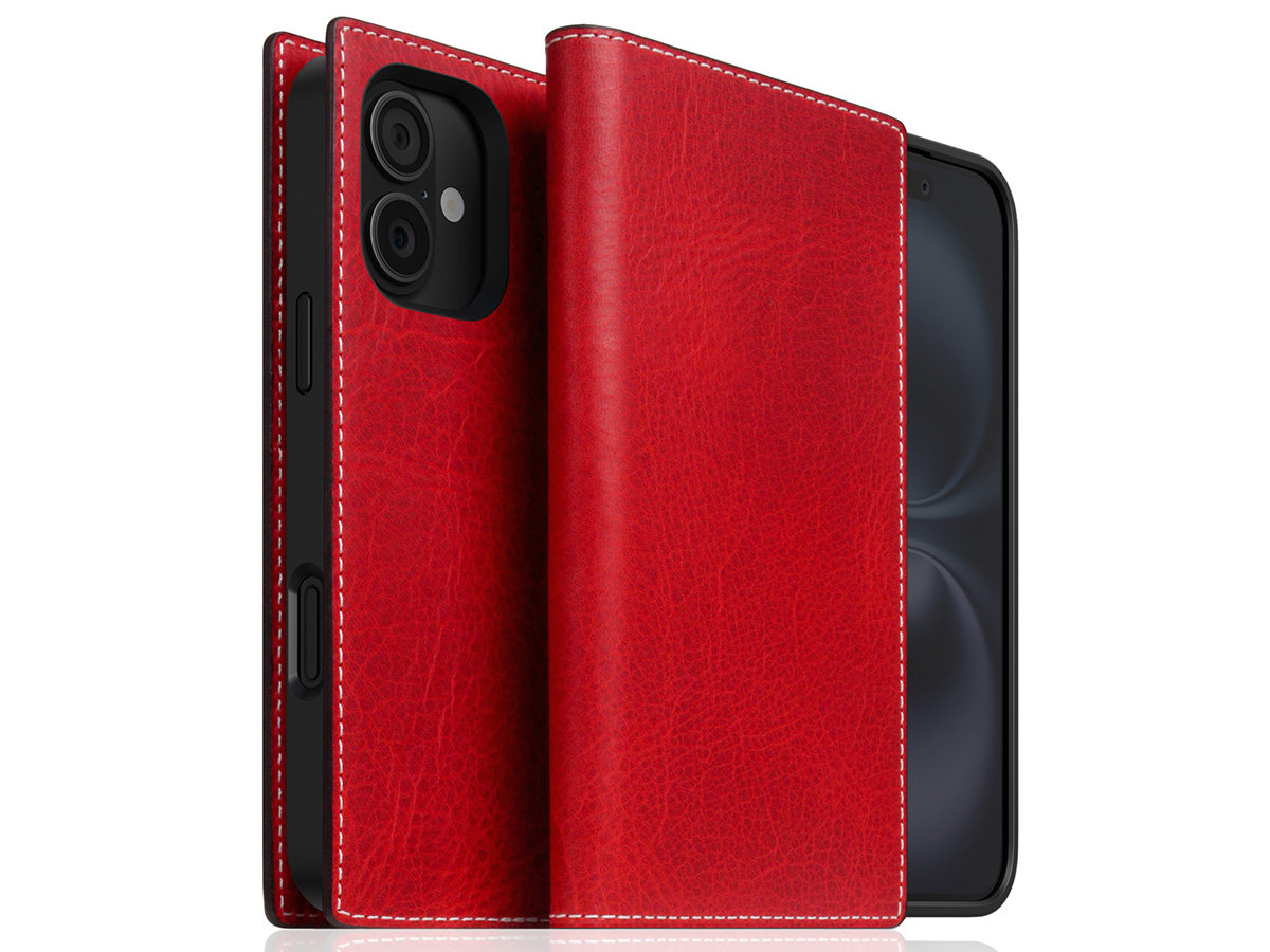 SLG Design D7 Italian Wax Leer Rood - iPhone 16 hoesje