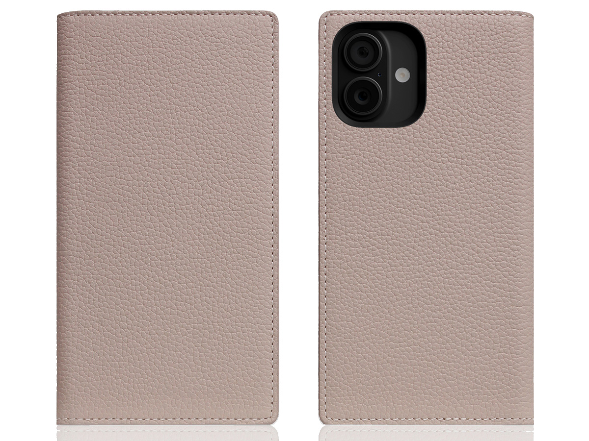 SLG Design D8 2in1 Leather Folio Light Cream - iPhone 16 hoesje