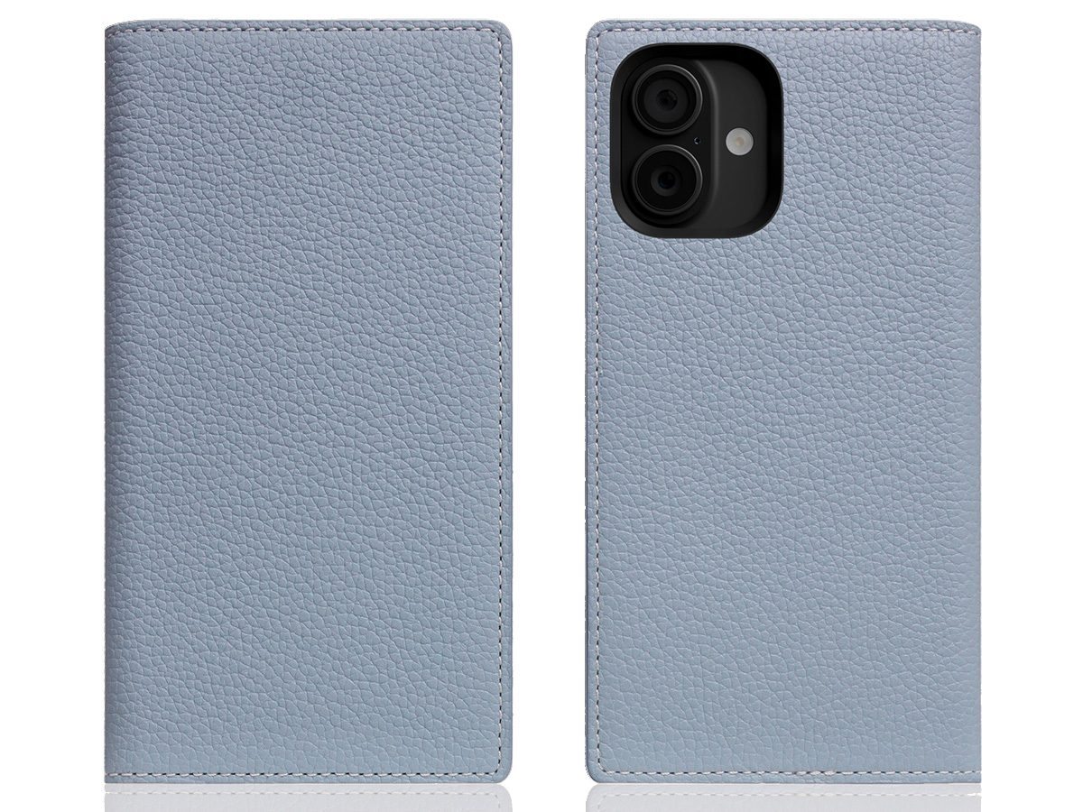 SLG Design D8 2in1 Leather Folio Powder Blue - iPhone 16 hoesje